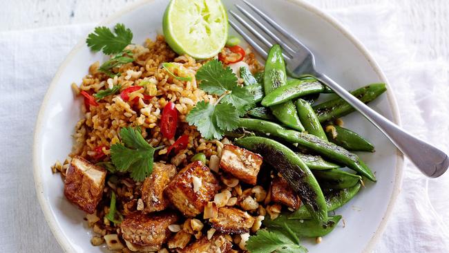 Crispy tofu is the star of this dish.