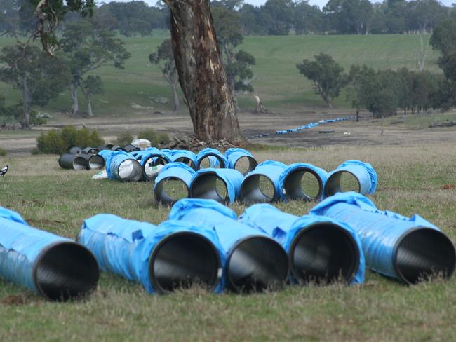 Hamilton Grampians pipeline lie in wait for installation to provide water from Rocklands Reservoir.