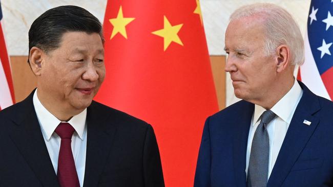 President Biden and Chinese leader Xi Jinping signalled an effort to stabilise relations between Washington and Beijing. Picture: AFP.