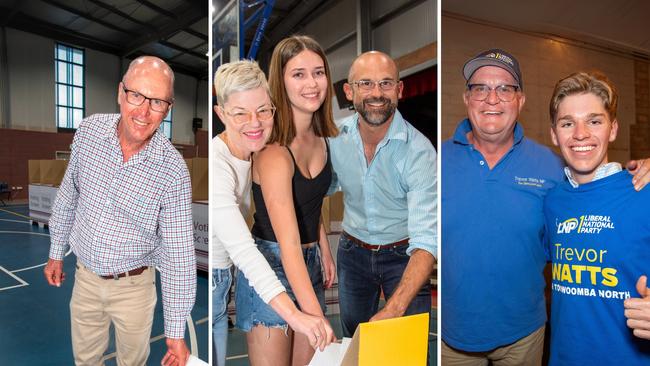 Pat Weir; David Janetzki with wife Mel and daughter Lizzie; Trevor Watts with Jeremy Bazley.