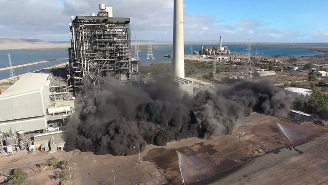The demolition of the Northern Power station in Port Augusta. Picture: Supplied
