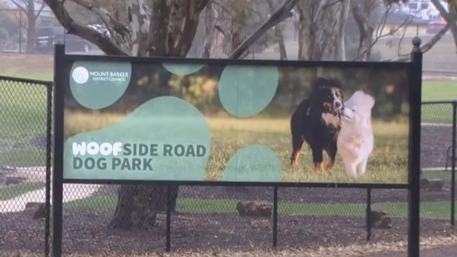 The incident happened on Sunday afternoon at Woofside Rd dog park at Nairne. Credit: 7NEWS