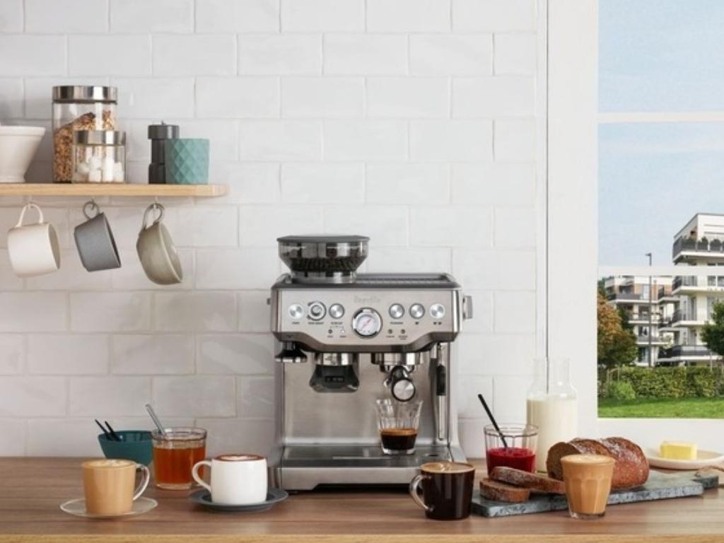 Breville The Barista Express Coffee Machine in Stainless Steel BES870BSS. Picture: Myer.