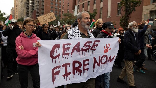 Protesters in New York, November 4. Picture: Zuma Press/WSJ