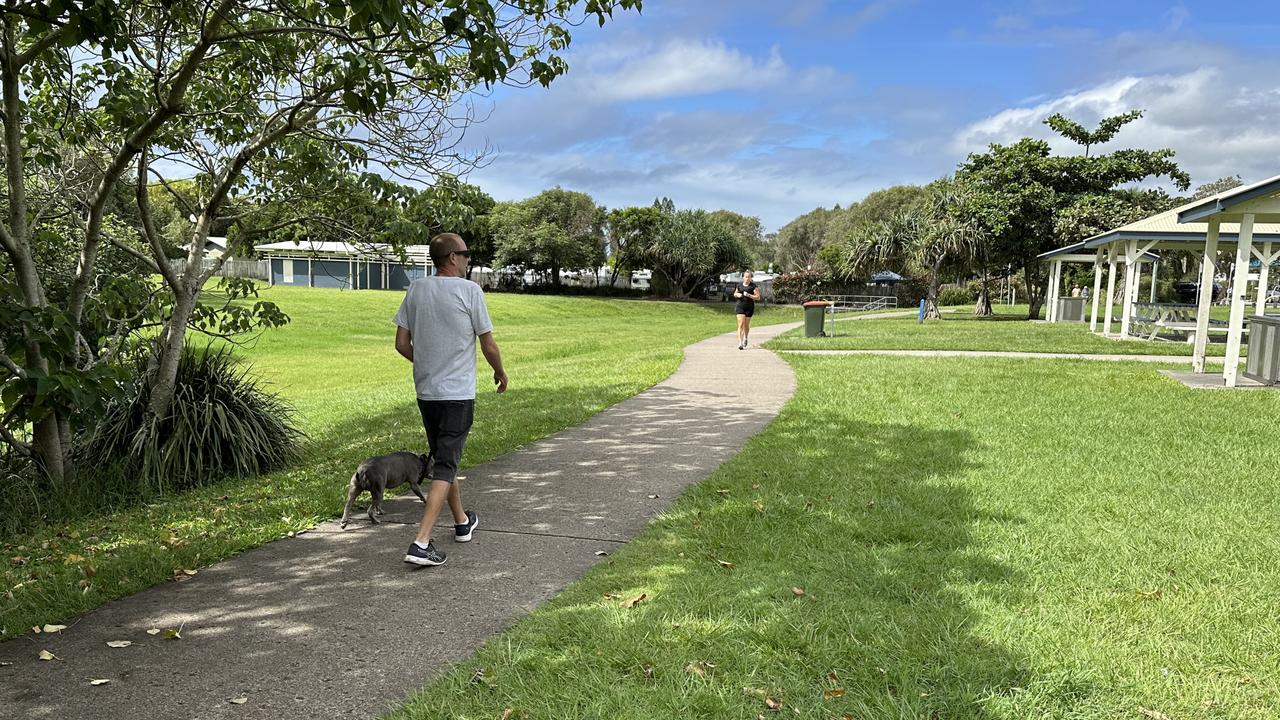 The Lions and Norrie Job Memorial Park in Coolum Beach where a stabbing took place on March 30.