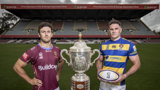 Pat Moorey and Ben Mowen with the Hospital Cup. PICTURE: Brenden Hertel