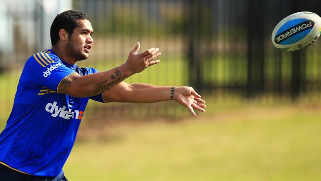 Bureta Faraimo during Parramatta Eels training at the Old Saleyards Reserve, North Parramatta. pic Mark Evans