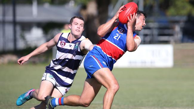 Daniel Davidson chases Centrals’ Jackson Williams. Picture: Brendan Radke