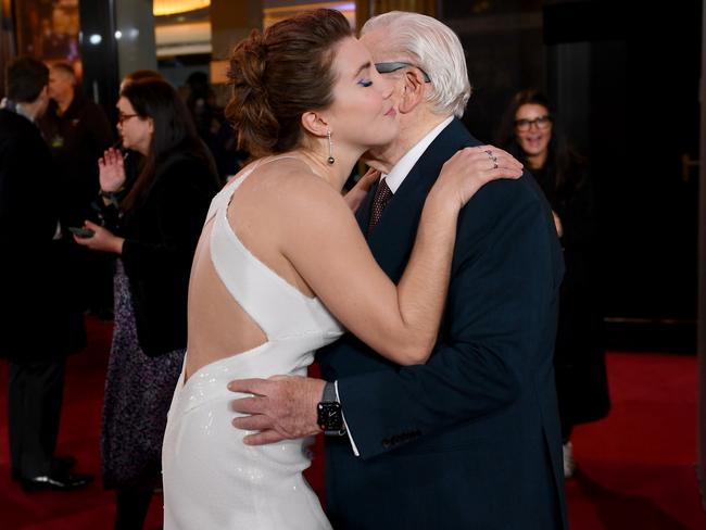 Gaia Wise and Brian Cox at The Lord Of The Rings: The War of The Rohirrim World Premiere in London this month. Picture: Joe Maher/Getty Images for Warner Bros Pictures