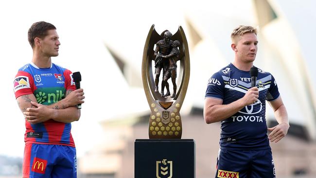 Dearden (right) is gearing up for an NRL finals clash against Kalyn Ponga’s Newcastle. Picture: Getty Images