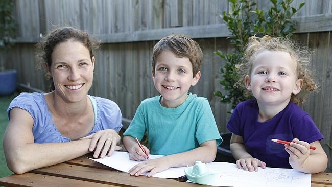 Emma Beddoe and children Joel, 5, and Madelyn, 3, from Edmondson Park took part in a groundbreaking egg and dairy allergy trial. Picture: David Swift