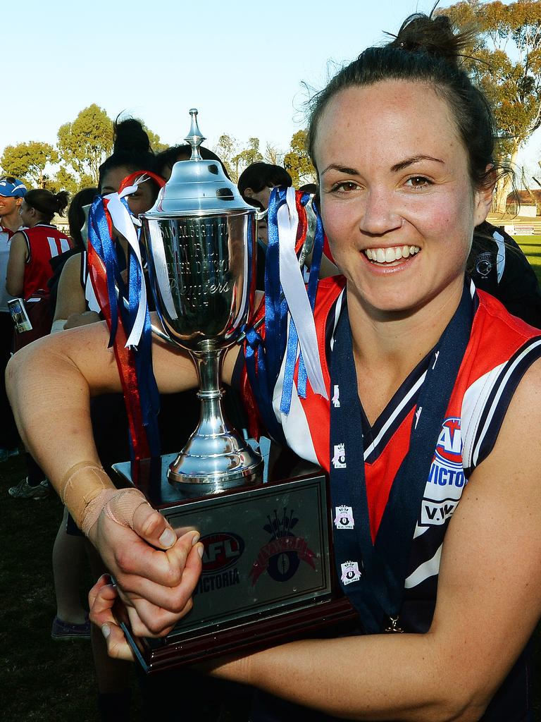 Between 2006 and 2017, Pearce won 10 premierships with VWFL powerhouse Darebin Falcons. Picture: Supplied