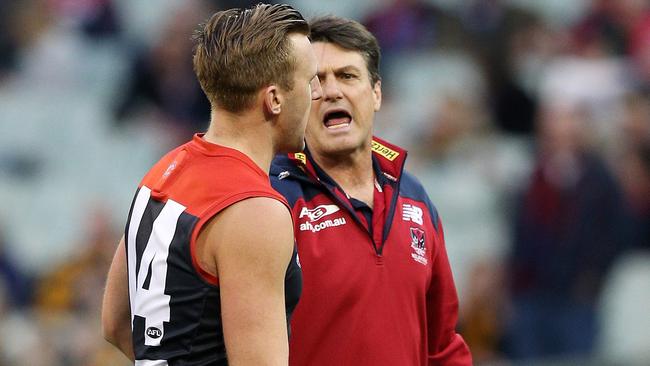 Paul Roos talks with Lynden Dunn. Picture: George Salpigtidis