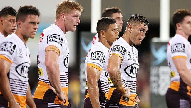 New recruit Danny Levi of the Broncos looks on after an Eels try. Picture: Mark Kolbe/Getty Images