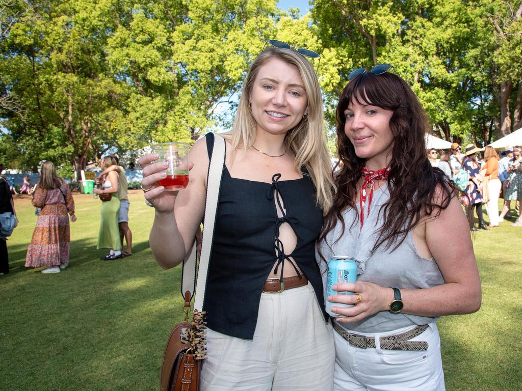 Holly Hudson (left) and Simone Wight at the Toowoomba Carnival of Flowers Festival of Food and Wine, Sunday, September 15, 2024. Picture: Bev Lacey