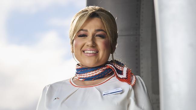 Rex flight attendant India at Adelaide Airport. Picture: Matt Loxton