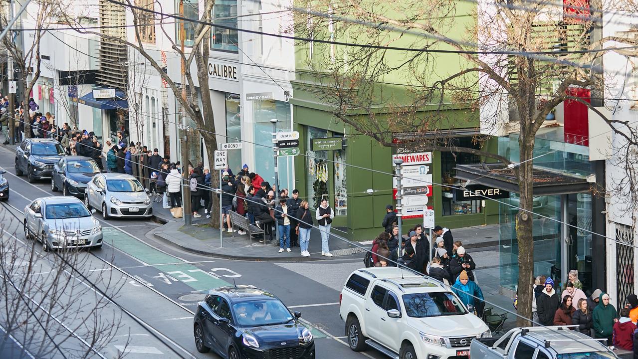 Hundreds of people queued up along Chapel Street to get access to the store. Picture: Supplied