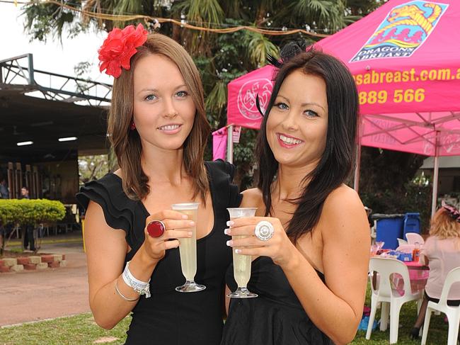 Paige and Ellie Wearmouth at the 2011Townsville Ladies Day Races held at the Cluden Race Track