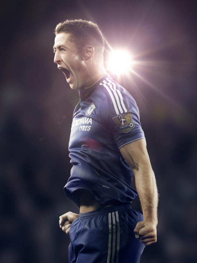 Chelsea's Gary Cahill celebrates a goal during the EPL.