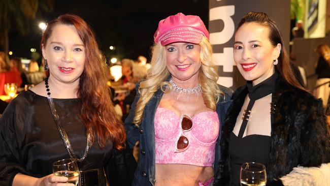 Marie Hillard, Jennifer Vines and Michelle Espinosa at Elvis A Musical Revolution Launch at HOTA for Gold Coast at Large. Picture, Portia Large.