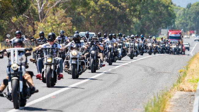 The gang rolls out of Wodonga. Picture: NCA NewsWire