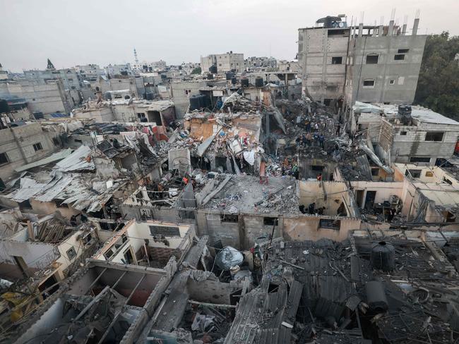 Destruction following Israeli bombardment in Rafah, in the southern Gaza Strip. Picture: AFP