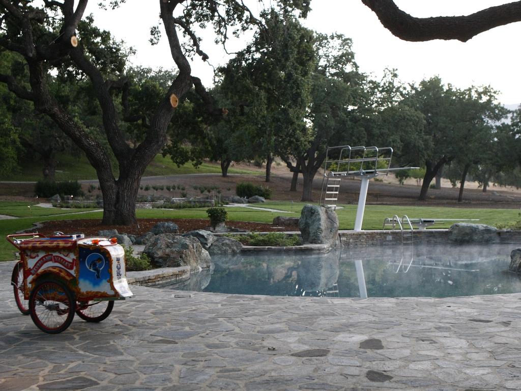 An outdoor pool with a diving board at the ranch. Picture: Trae Patton/NBC/NBCU Photo Bank/Getty Images