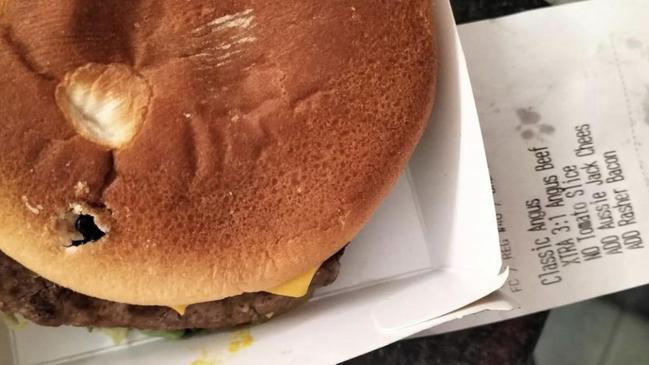 The beetle burger from McDonald’s in Leopold on Geelong’s Bellarine Peninsula.