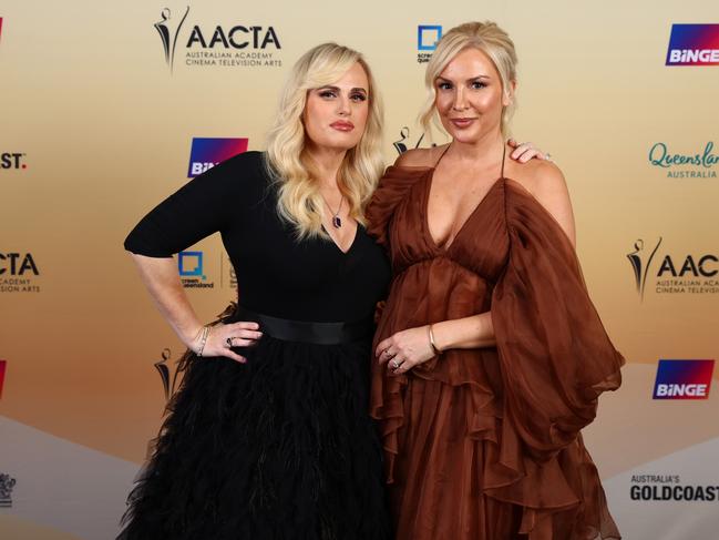 Rebel Wilson and Ramona Agruma on the in Gold Coast in February this year. Picture: Chris Hyde/Getty Images for AFI