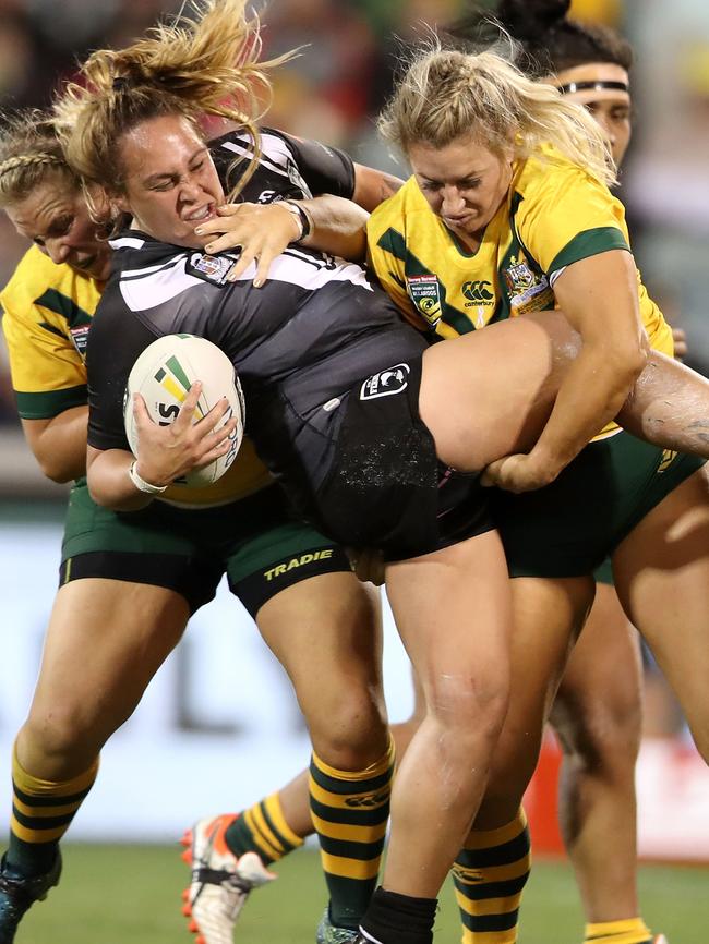 Jillaroos captain Ruan Sims in action.