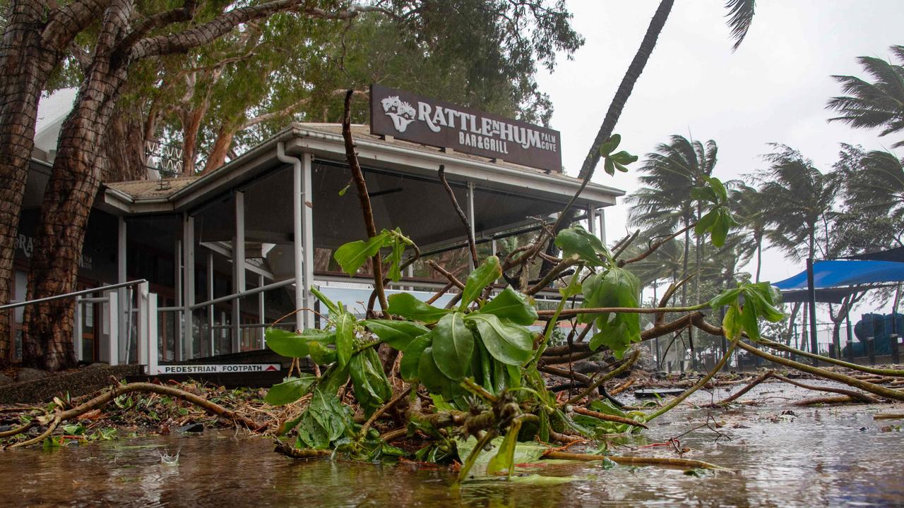 Damage near the main street in Port Douglas. (Photo by Brian Cassey / AFP)