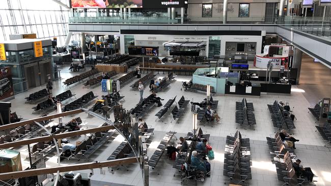 An almost empty Terminal 5 departure lounge at Heathrow Airport. Picture; Getty Images.