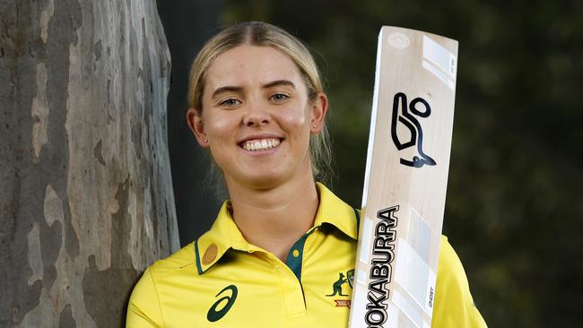 DAILY TELEGRAPH AUGUST 27, 2024. Australian cricketer Phoebe Litchfield at Cricket Central in Silverwater ahead of the Bush Summit. Picture: Jonathan Ng