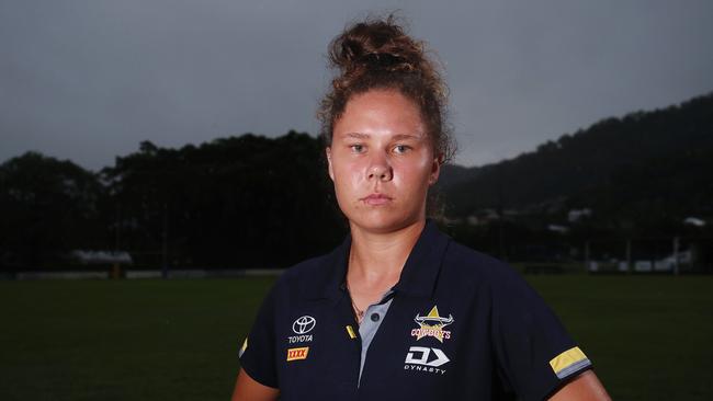 Young rugby league star Tahlulah Tillett will play for the North Queensland Gold Stars in the 2021 BHP Premiership. Picture: Brendan Radke