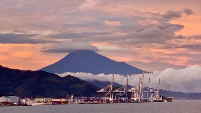 Mount Fuji from Shimizu port.