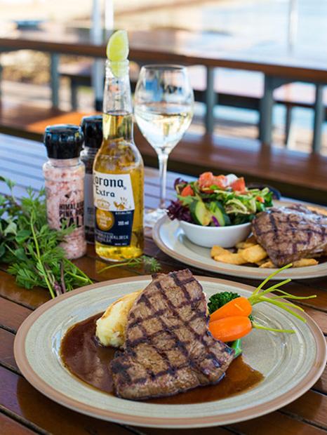 Manly 16ft Skiff Sailing Club’s $10 steak and chips.