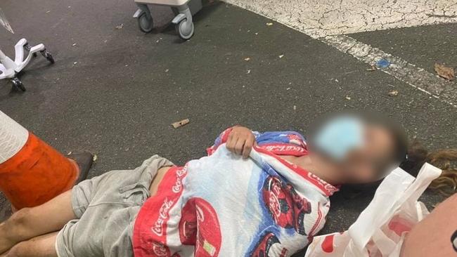 A mother has told how her son — aged in his 20s — was left lying on concrete at the Ipswich Hospital emergency department. Picture: Contributed