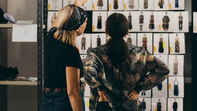 Right: Maria Grazia Chiuri, left, with British designer Grace Wales Bonner, who worked on redefining the classic New Look silhouette