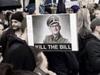 Protesters’ offensive Hitler placards slammed