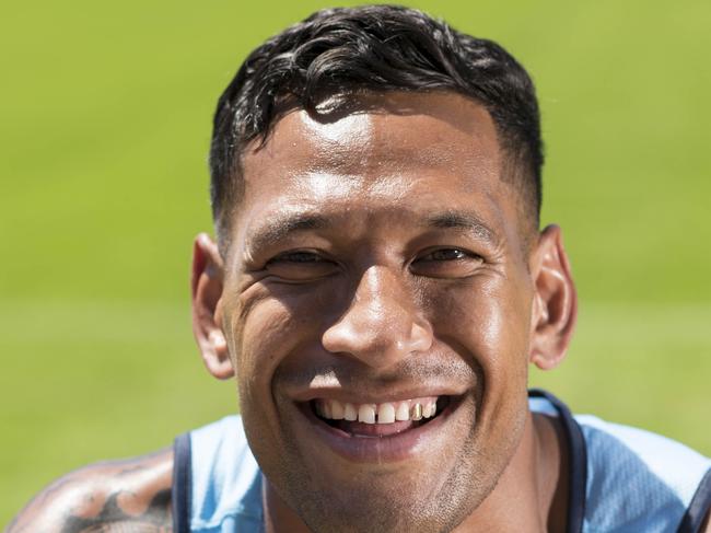 ***EMBARGOED***Please do not USE images without permission of Adam Mobbs***Israel Folau ahead of the Waratahs' captains run at Brookvale Oval. Picture's Darren Leigh Roberts