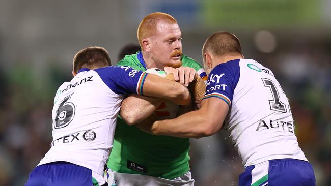 Corey Horsburgh made 52 tackles in Friday night’s loss to the Warriors in Canberra.