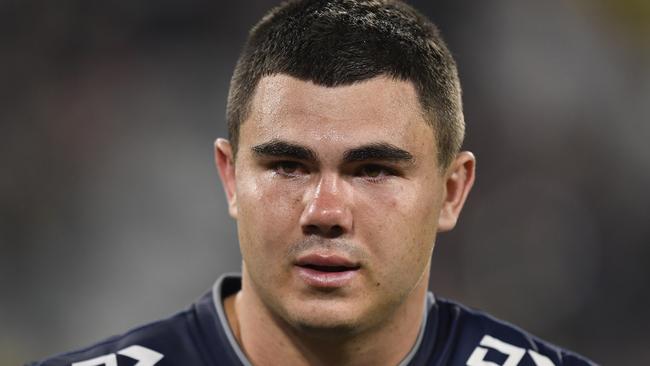 Jake Clifford was emotional after the Cowboys’ win. Picture: Ian Hitchcock/Getty Images