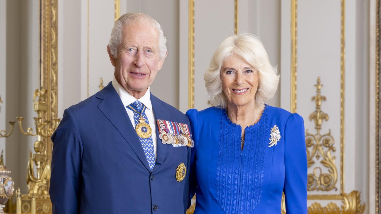 The official Australian portrait of His Majesty King Charles III and Queen Camilla at Buckingham Palace in London, England. Picture: NewsWire / Supplied by Millie Pilkington, Buckingham Palace, via the Department of the Prime Minister and Cabinet