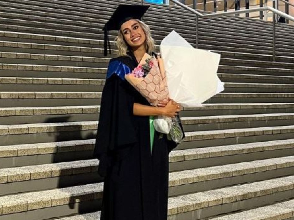 The 26-year-old has a business degree and is looking for work in marketing. Picture: maddybasham/Instagram