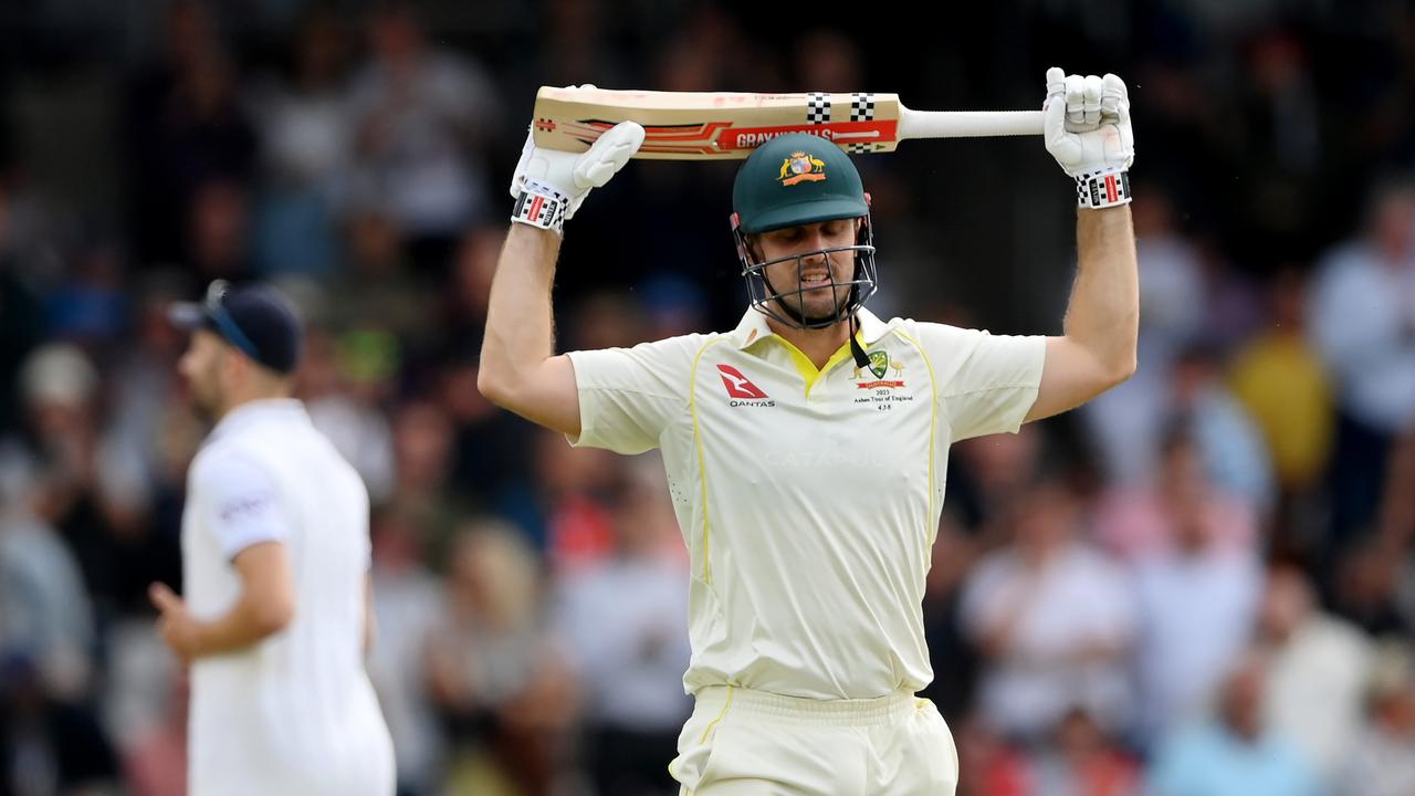 Marsh departs after an exhilarating century that dragged Australia back into the third Test. Picture: Getty