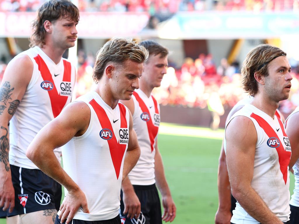 Sydney was left to rue a dismal third quarter against Gold Coast which James Rowbottom believes there’s no excuses for. Picture: Chris Hyde/Getty Images