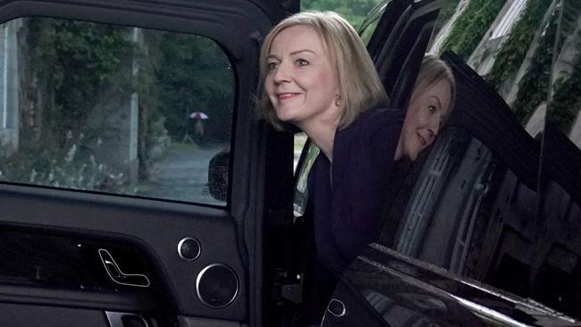 New Conservative Party leader and Britain's Prime Minister-elect Liz Truss arrives at Balmoral Castle, Scotland, to meet the Queen. Picture: Andrew Milligan/Pool/AFP