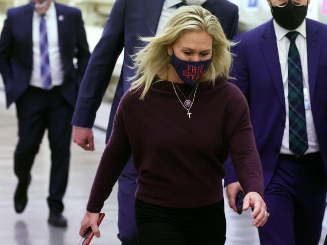 U.S. Rep. Marjorie Taylor Greene, a Republican who promoted right wing conspiracy theories, has been kicked out of the House of Representatives in a historic move. Picture: AFP