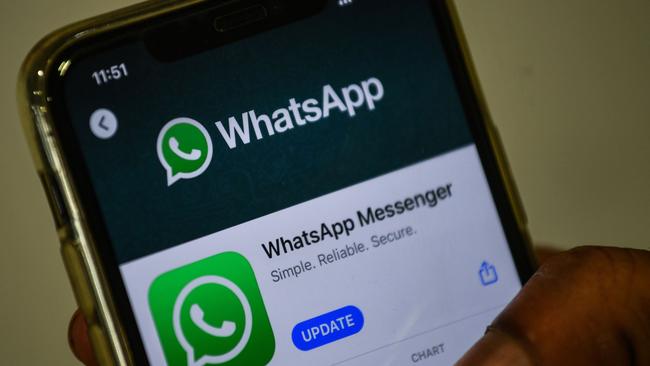 The policy is changing because WhatsApp is adding a feature to allow users to directly message businesses on its platform. Picture: Indranil Mukherjee/AFP