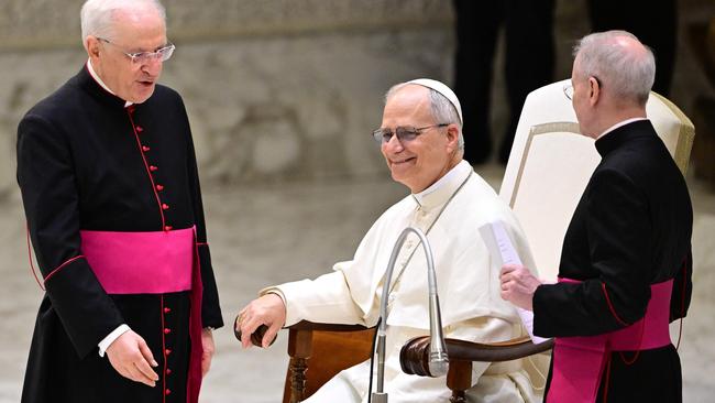The Pope said he was grateful for the weeks of reporting on recent events including the death of Pope Francis, his funeral and the conclave. Picture: Tiziana FABI / AFP